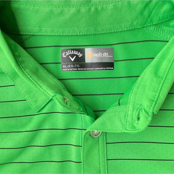 Callaway Green Striped Opti-Dri Men's Golf Polo Shirt - XL - Picture 4 of 10
